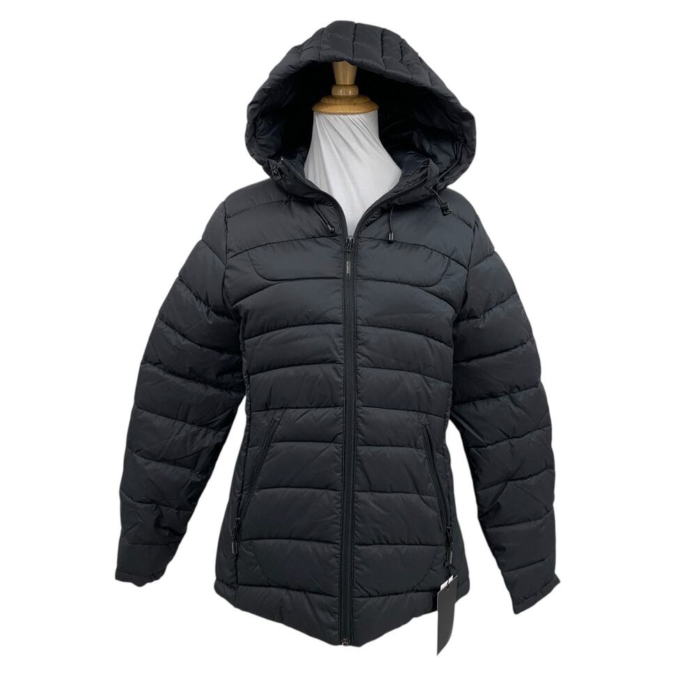 Boulder Gear Jacket Womens S Small Black Cosmic Puffy Full Zip Hooded Puffer